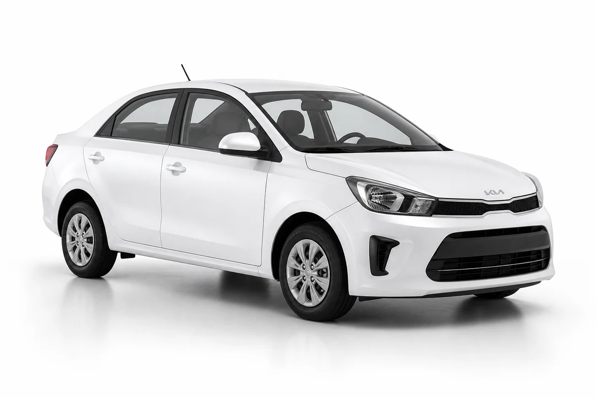 Kia Soluto blanco para alquiler en Guayaquil